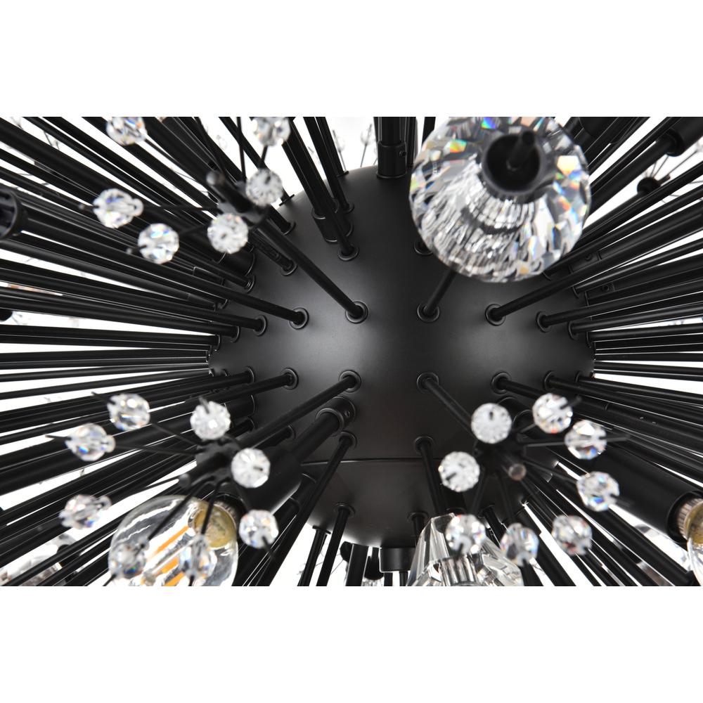 Vera 48 Inch Crystal Starburst Oval Pendant In Black. Picture 4