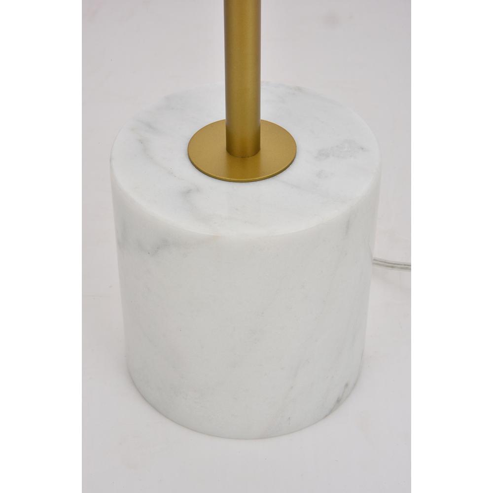 Eclipse 2 Lights Brass Floor Lamp With Frosted White Glass. Picture 5