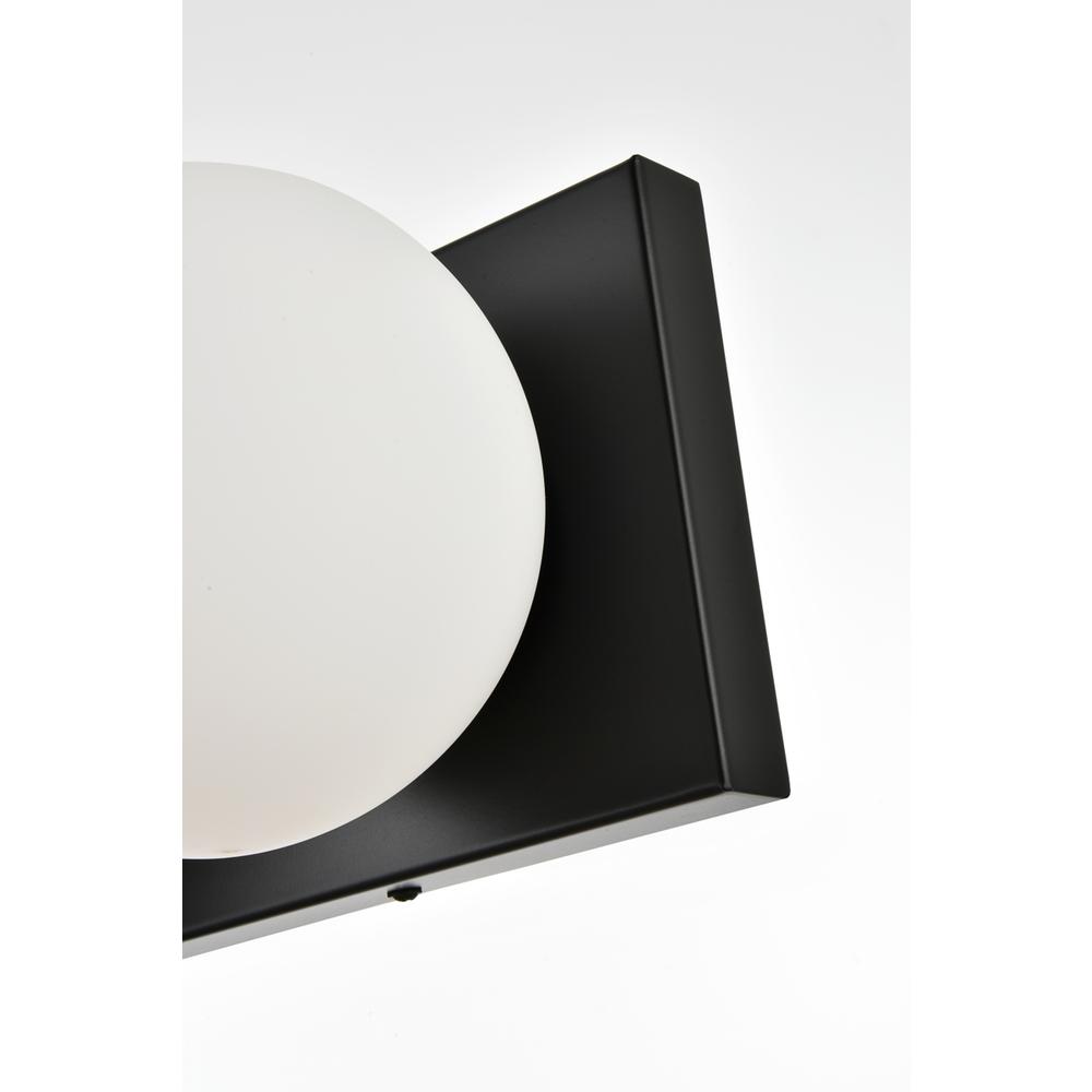Jaylin 3 Light Black And Frosted White Bath Sconce. Picture 4