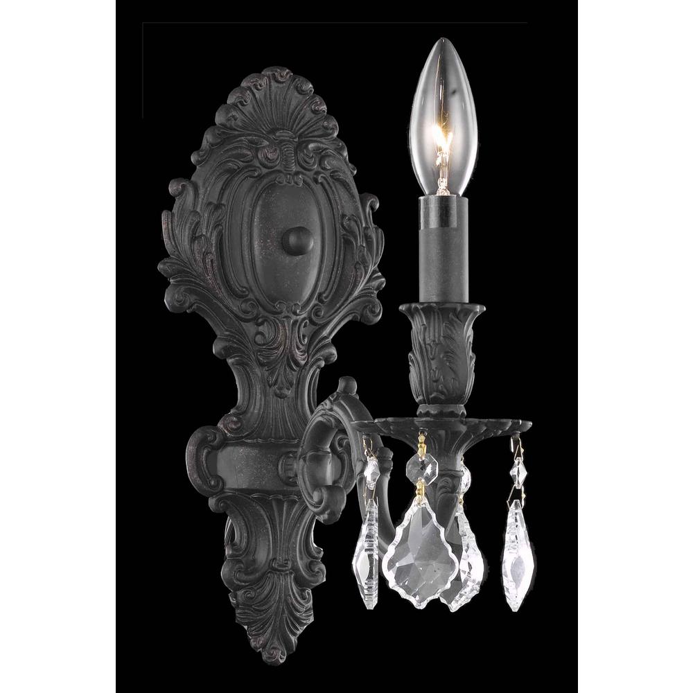 Monarch 1 Light Dark Bronze Wall Sconce Clear Royal Cut Crystal. Picture 1