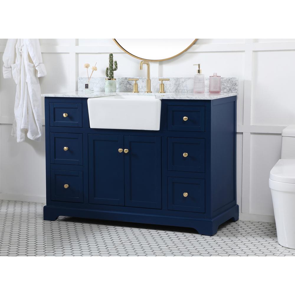 48 Inch Single Bathroom Vanity In Blue. Picture 2