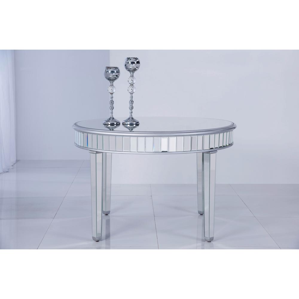 Round Dining Table 48 In. X 30 In. In Silver Paint. Picture 3