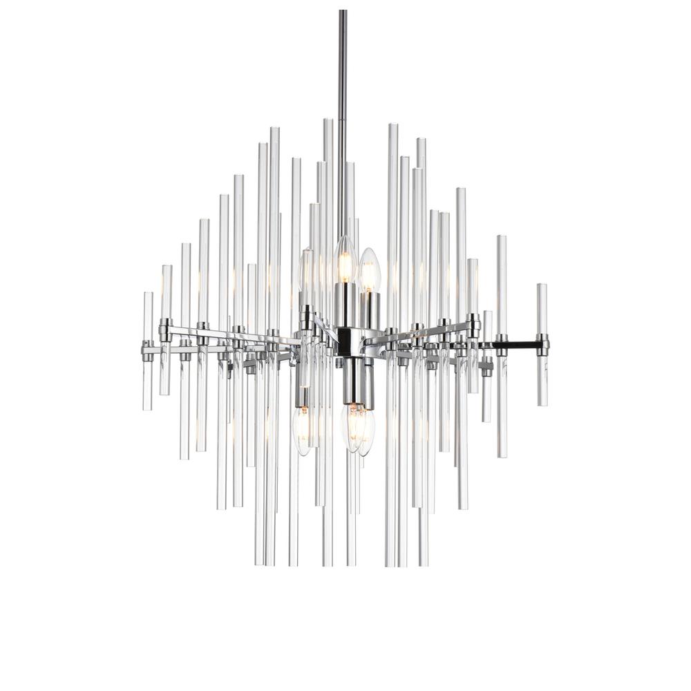 Sienna 23 Inch Crystal Rod Pendant In Chrome. Picture 2