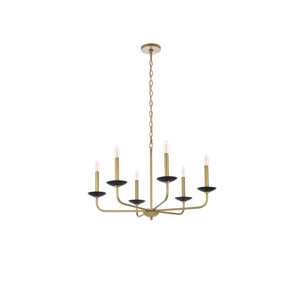 Cohen 30 Inch Pendant In Black And Brass. Picture 6