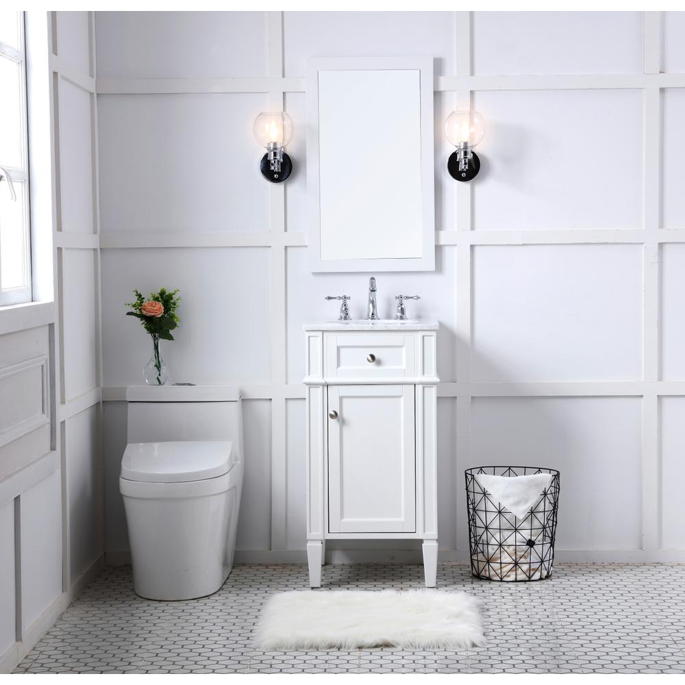 18 In. Single Bathroom Vanity Set In White. Picture 6