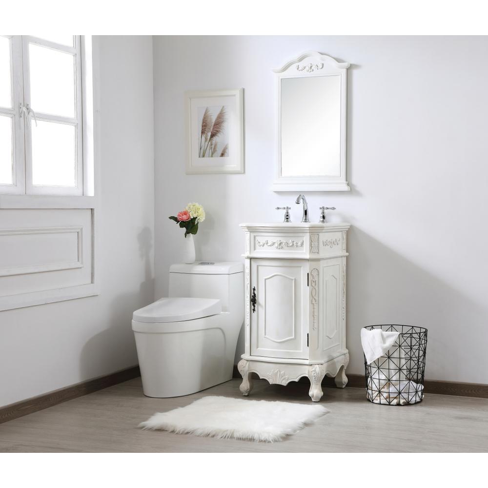 19 Inch Single Bathroom Vanity In Antique White. Picture 8
