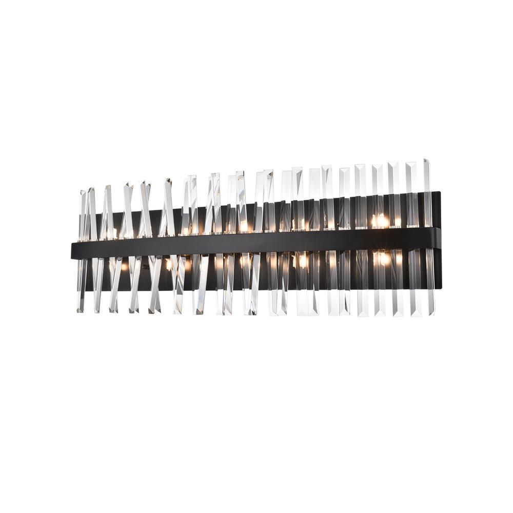 Serephina 36 Inch Crystal Bath Sconce In Black. Picture 2