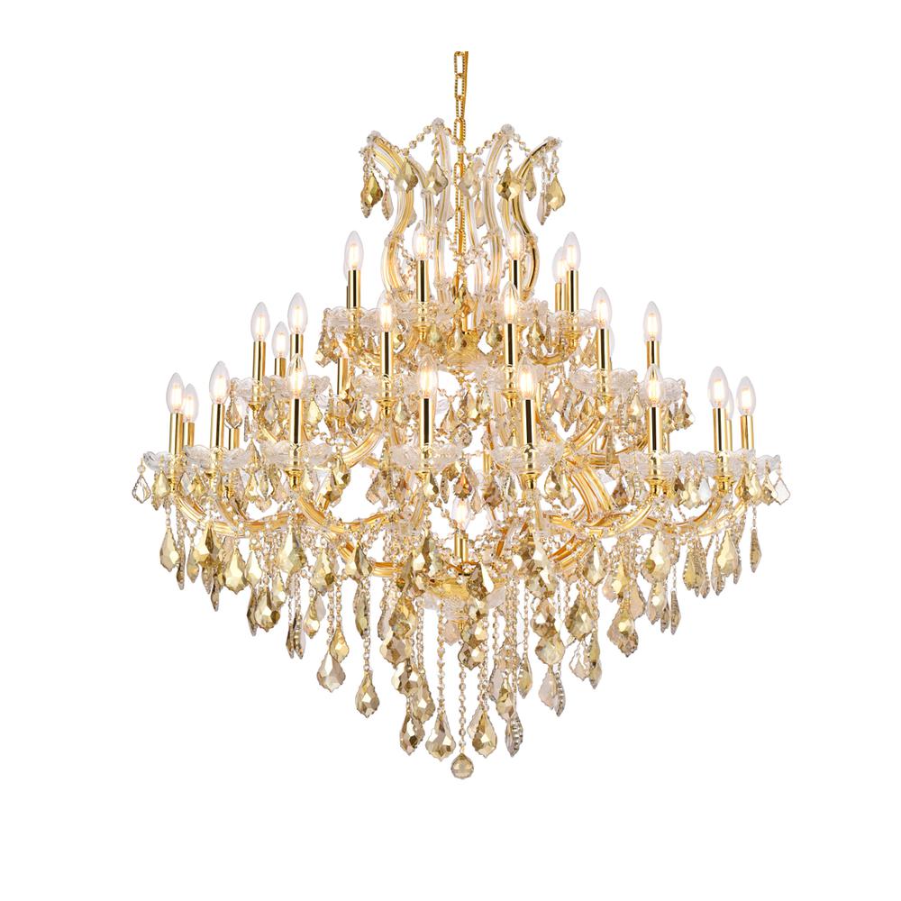 Maria Theresa 37 Light Gold Chandelier Golden Teak (Smoky) Royal Cut Crystal. Picture 2