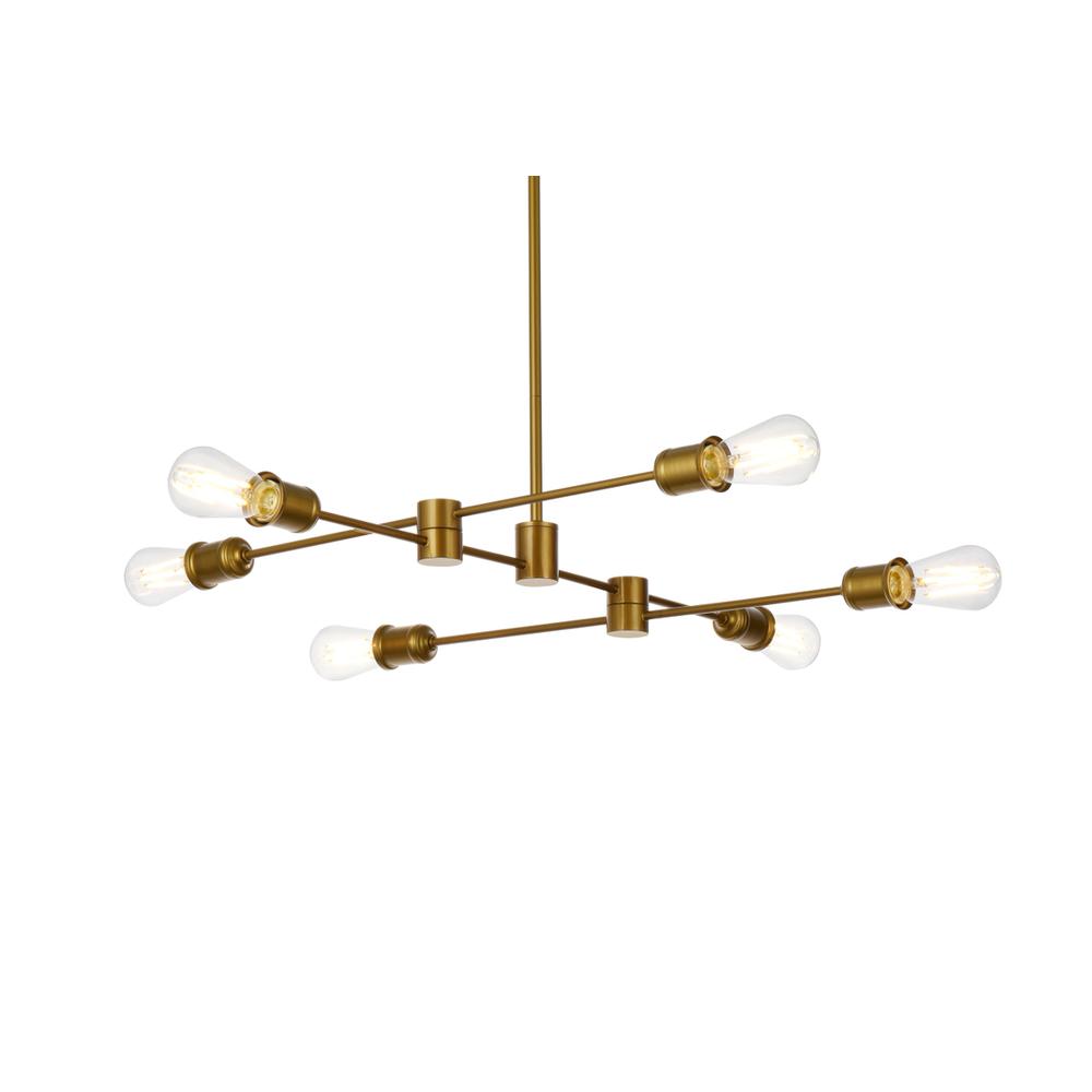 Xavier 6 Lights Pendant In Brass. Picture 2