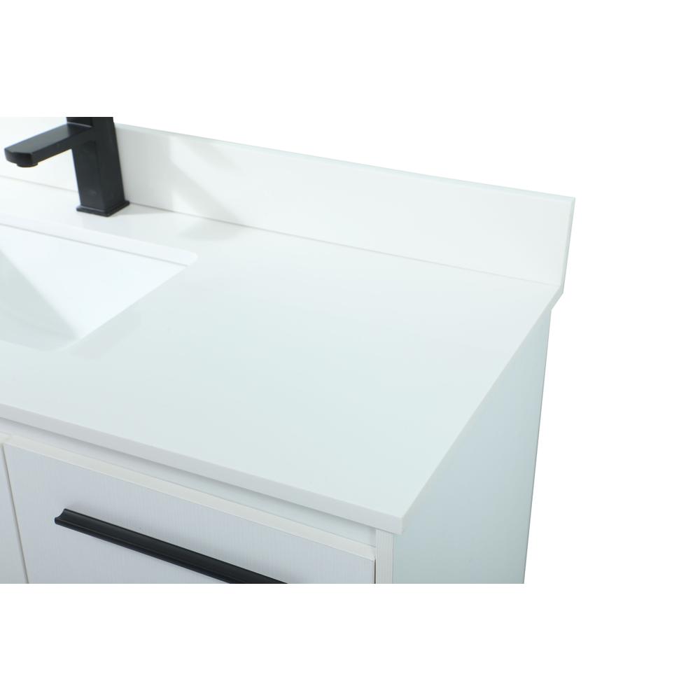 48 Inch Single Bathroom Vanity In White With Backsplash. Picture 11