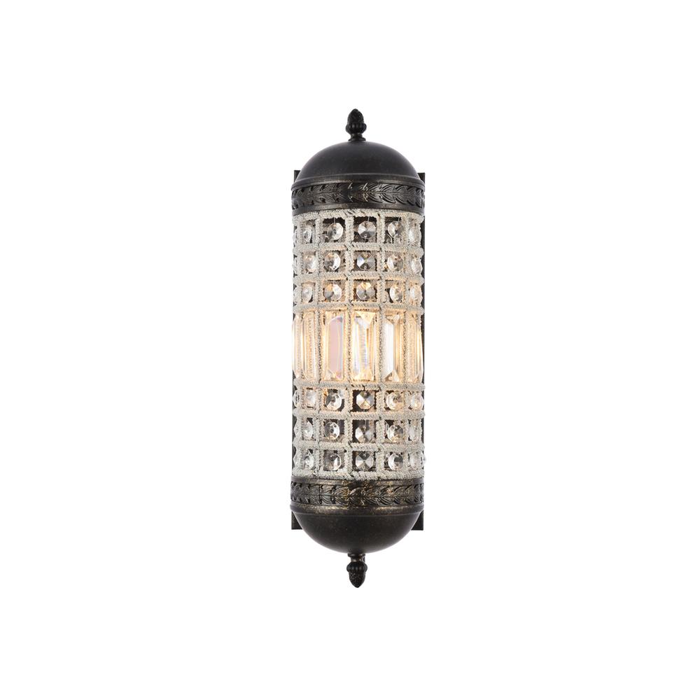 Olivia 1 Light Dark Bronze Wall Sconce Clear Royal Cut Crystal. Picture 1