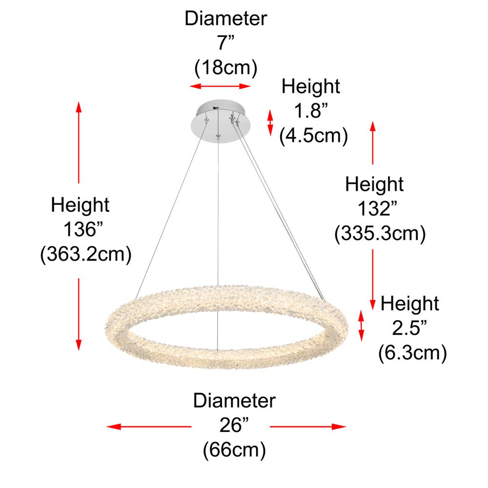 Bowen 26 Inch Adjustable Led Chandelier In Chrome. Picture 10