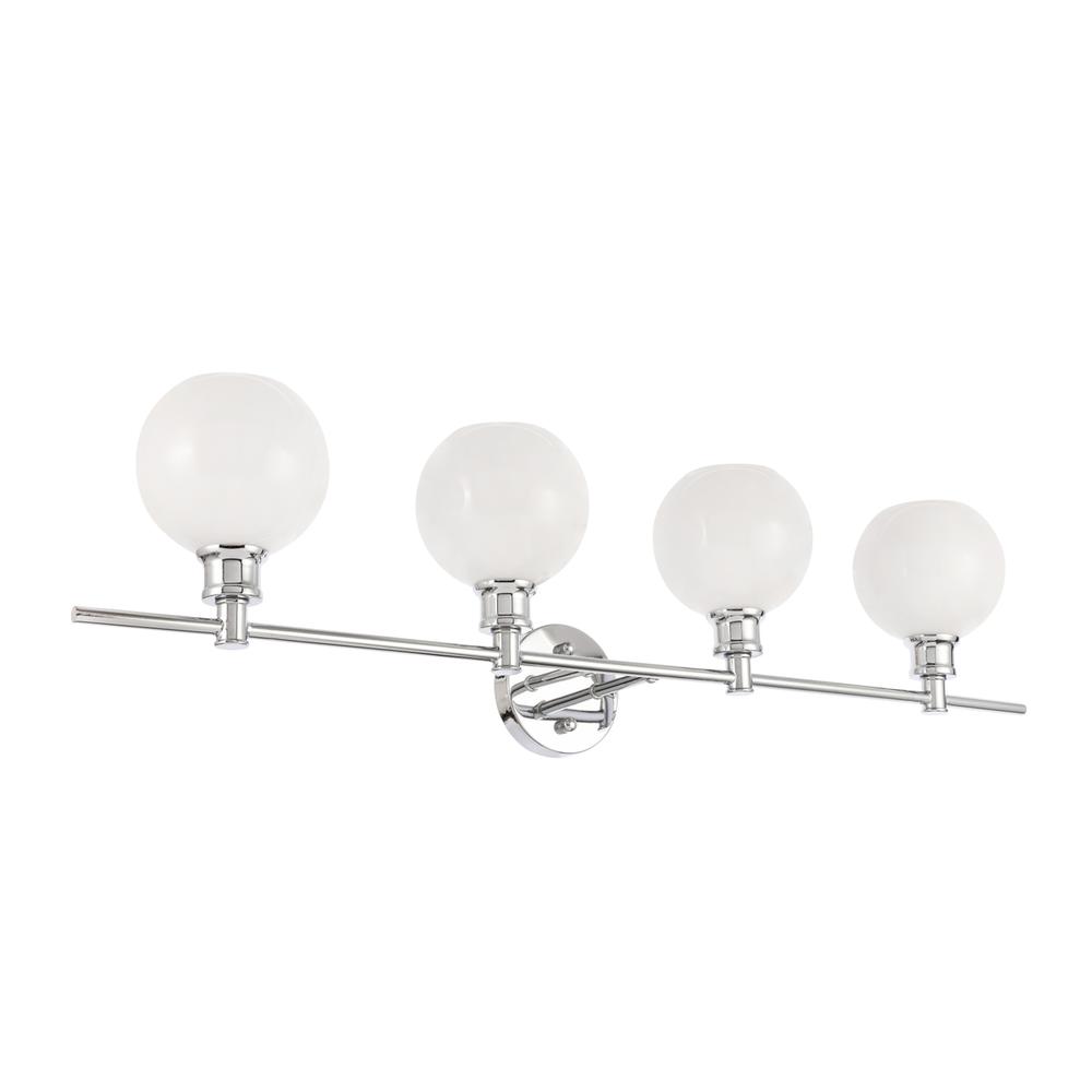 Collier 4 Light Chrome And Frosted White Glass Wall Sconce. Picture 6