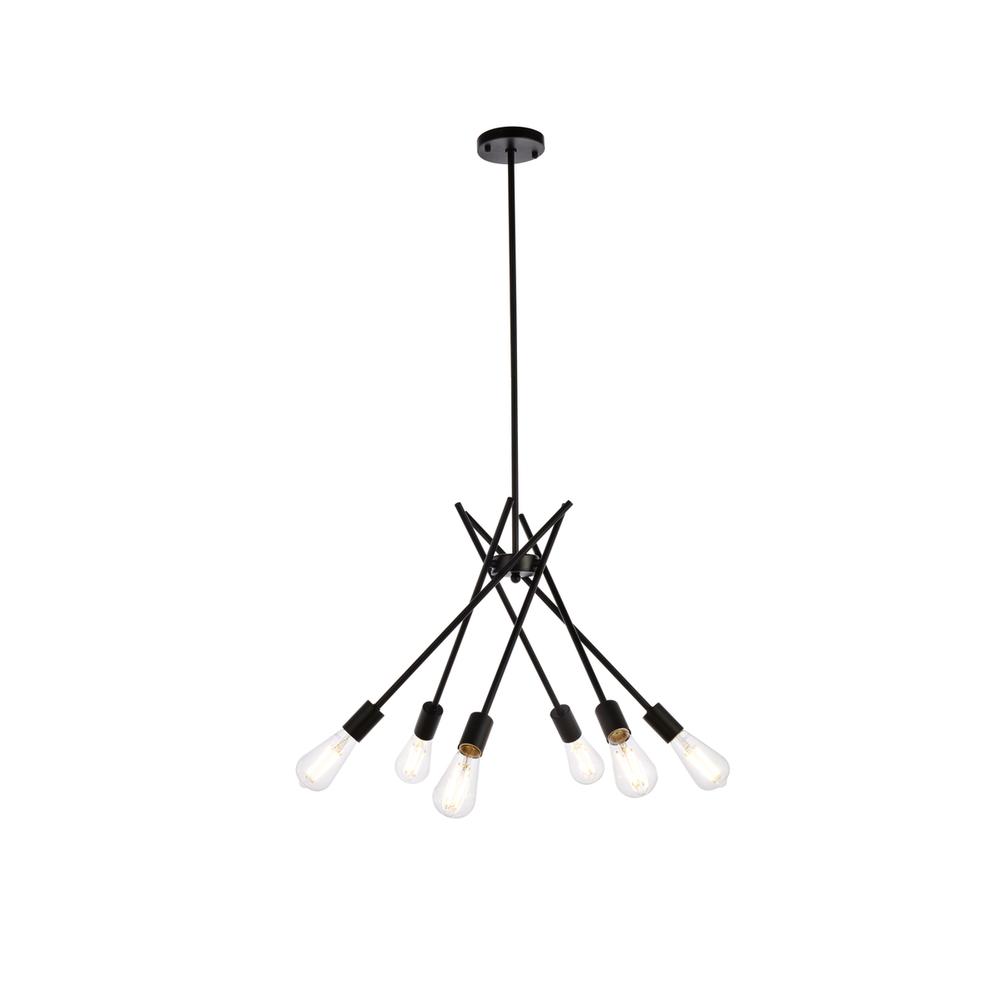 Lucca 23 Inch Pendant In Black. Picture 1
