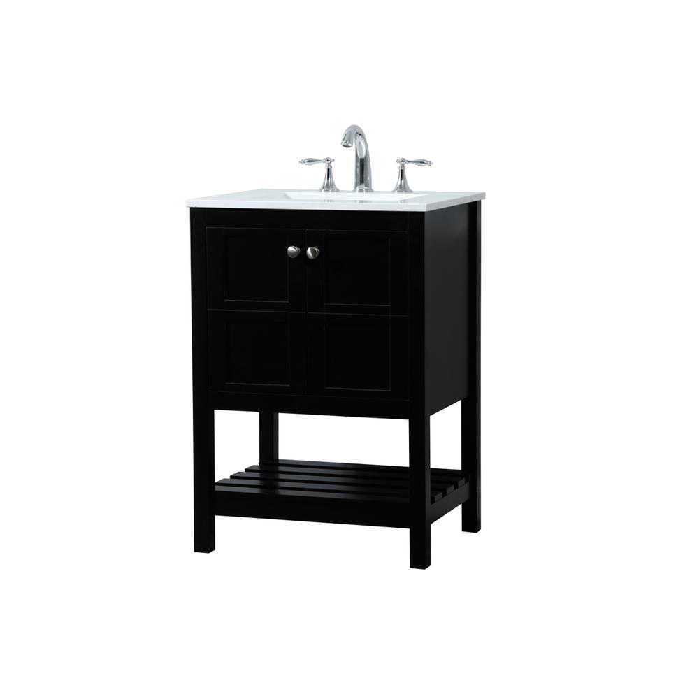24 Inch Single Bathroom Vanity In Black. Picture 7