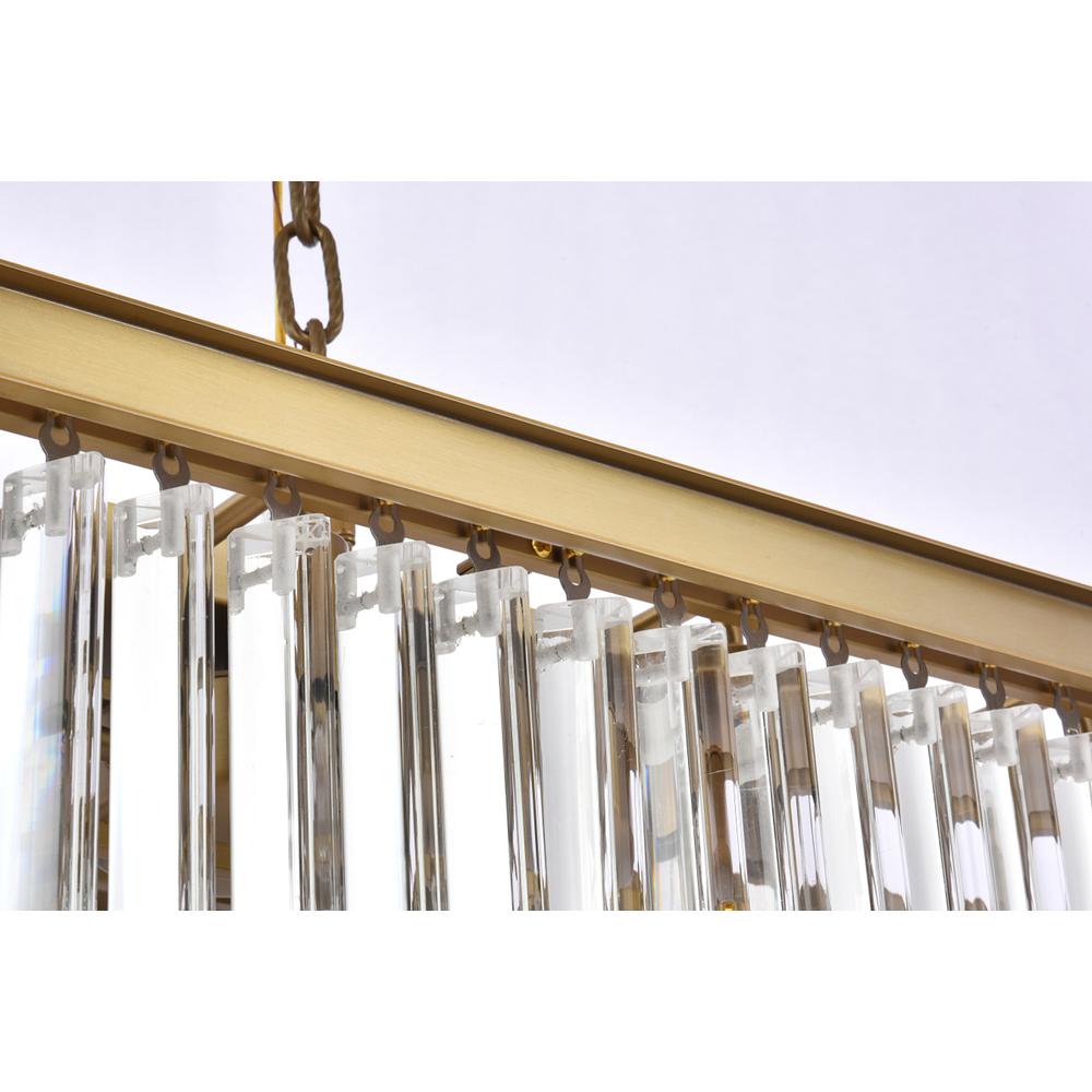 Sydney 40 Inch Rectangle Crystal Chandelier In Satin Gold. Picture 5