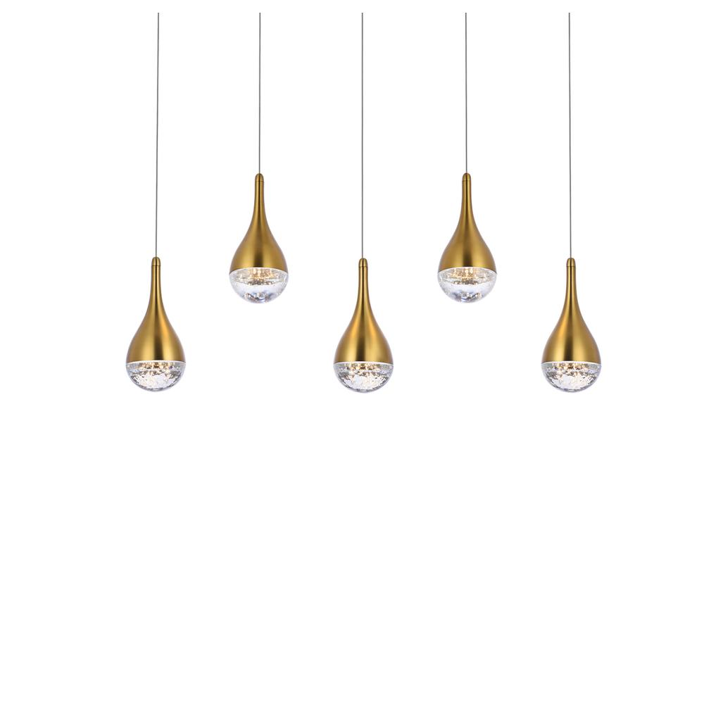 Amherst 34 Inch Led Pendant In Satin Gold. Picture 2