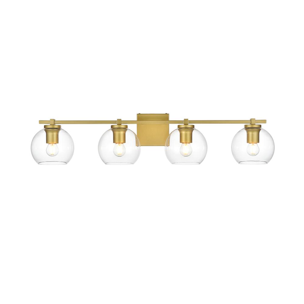 Juelz 4 Light Brass And Clear Bath Sconce. Picture 1