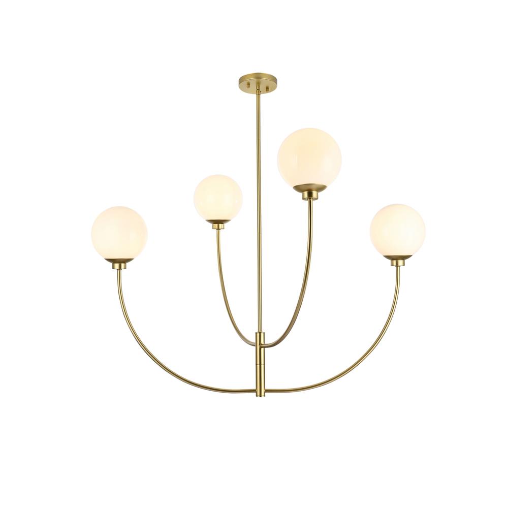 Nyomi 42 Inch Chandelier In Brass. Picture 1