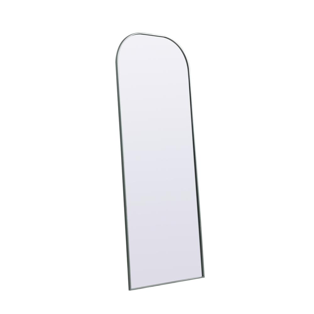 Metal Frame Arch Full Length Mirror 28X74 Inch In Silver. Picture 6