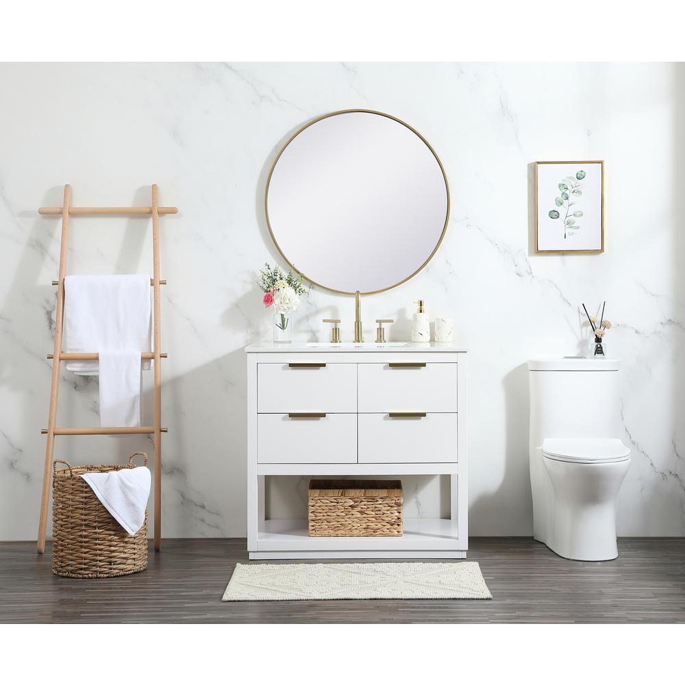 36 Inch Single Bathroom Vanity In White. Picture 4