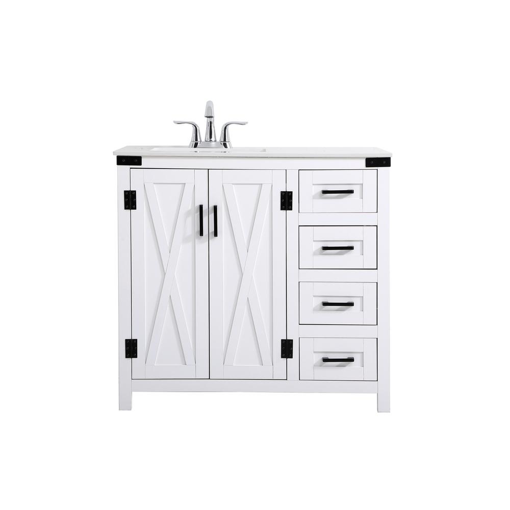 36 Inch Bathroom Vanity In White. Picture 1