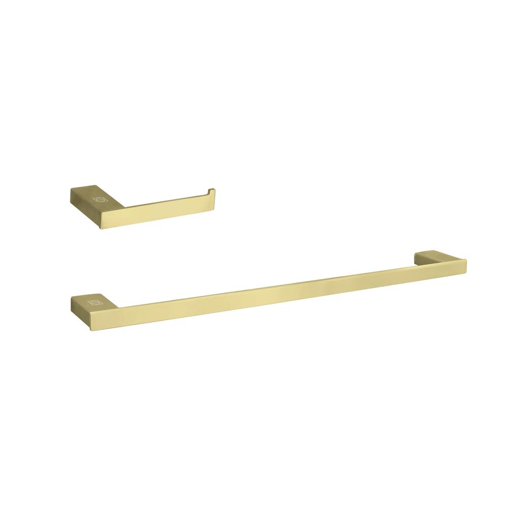 Sofia 2-Piece Bathroom Hardware Set In Brushed Gold. Picture 1