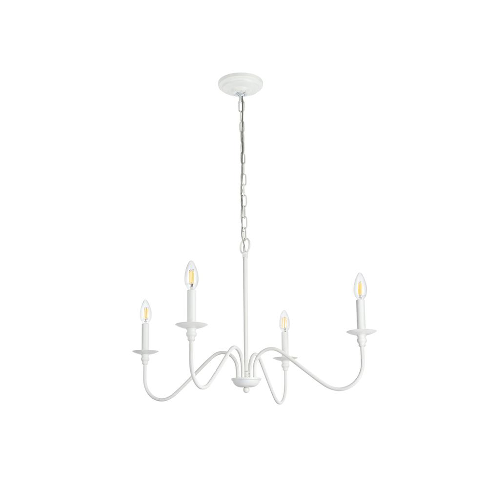 Rohan 30 Inch Chandelier In White. Picture 6