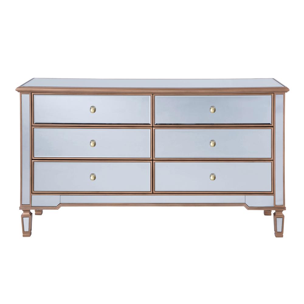 6 Drawers Cabinet 60 In. X 20 In. X 34 In. In Gold Paint. Picture 1