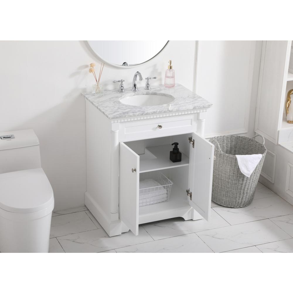 30 Inch Single Bathroom Vanity In  White. Picture 3