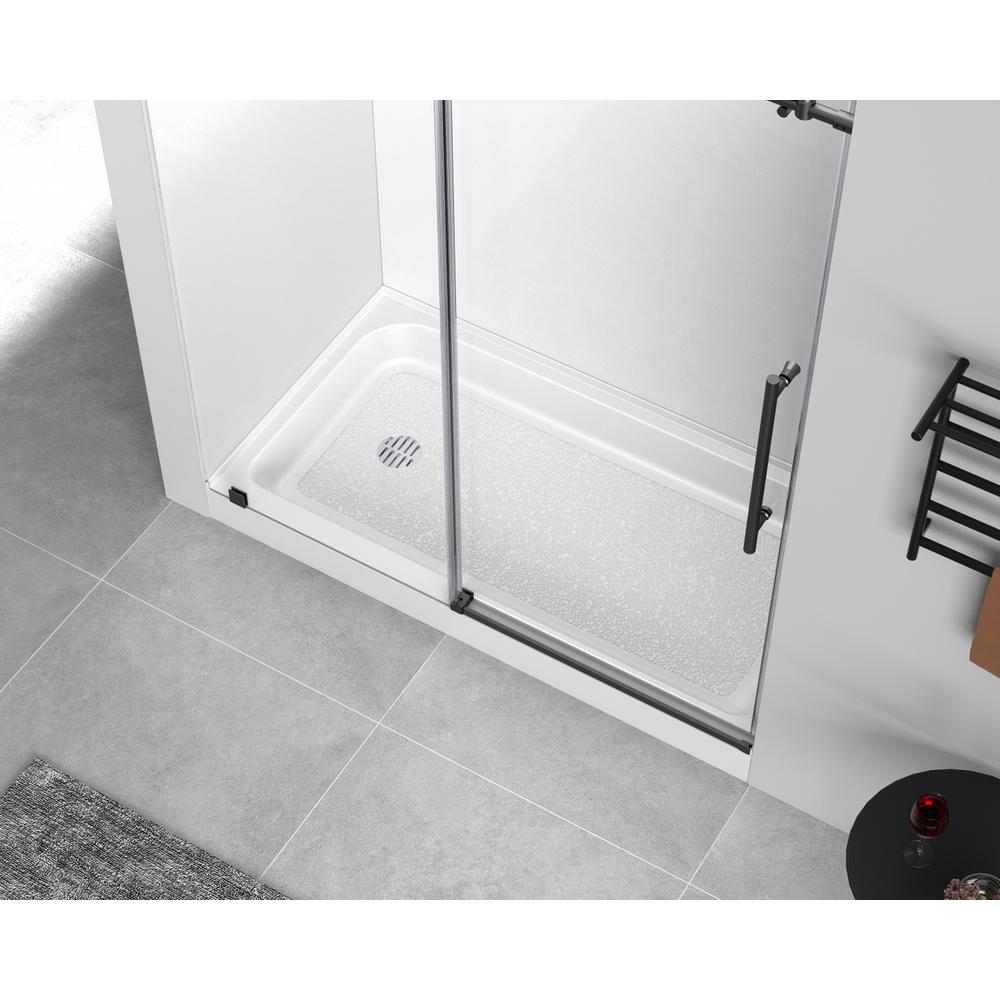 60X32 Inch Single Threshold Shower Tray Left Drain In Glossy White. Picture 10