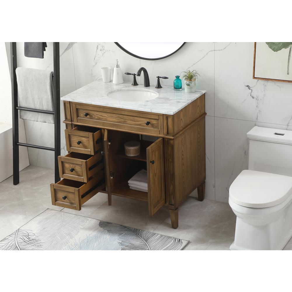 36 Inch Single Bathroom Vanity In Driftwood. Picture 3