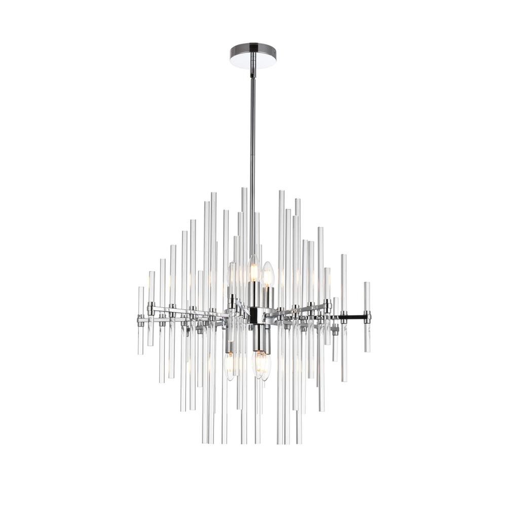 Sienna 23 Inch Crystal Rod Pendant In Chrome. Picture 1