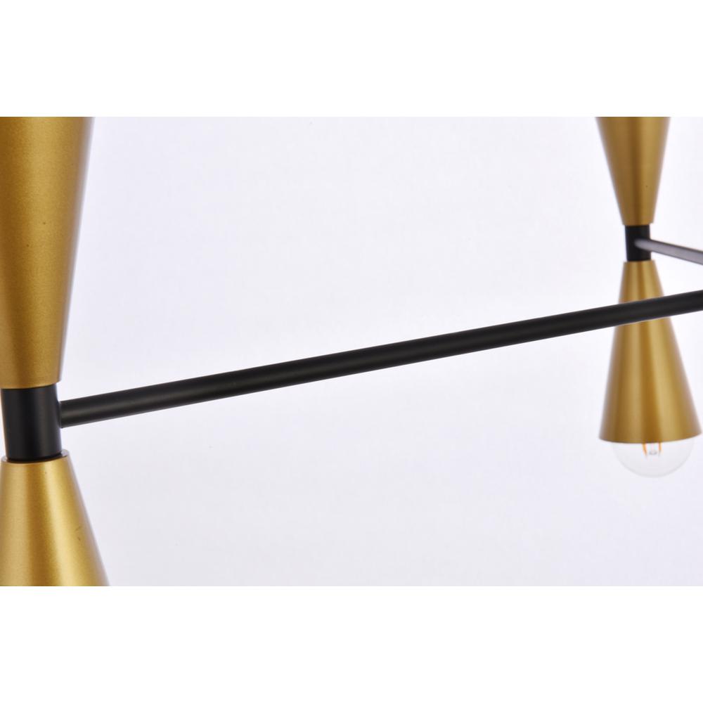 Cade 34 Inch Pendant In Black And Brass. Picture 5
