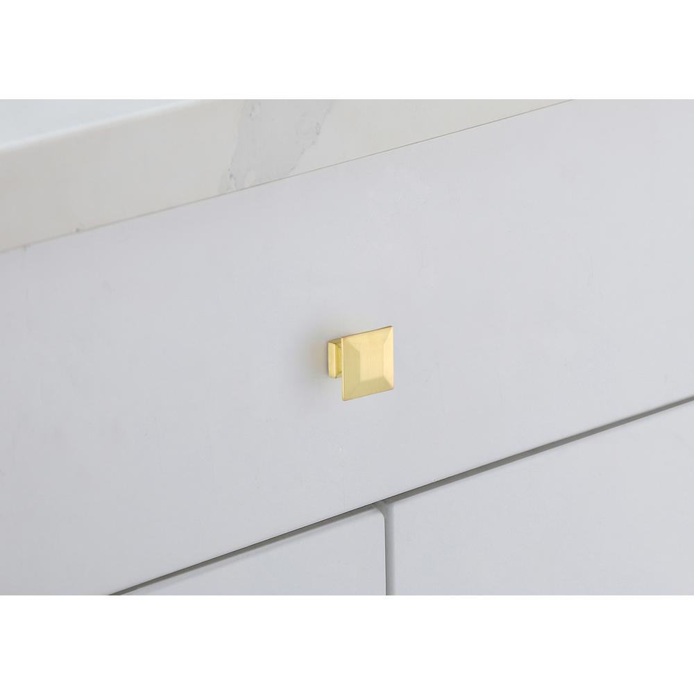 Cecil 1.3" Brushed Gold Square Knob Multipack (Set Of 10). Picture 2