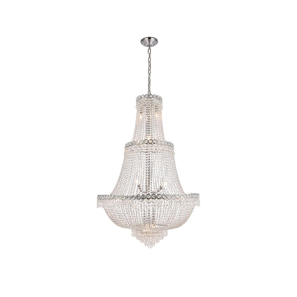 Century 17 Light Chrome Chandelier Clear Royal Cut Crystal. Picture 1