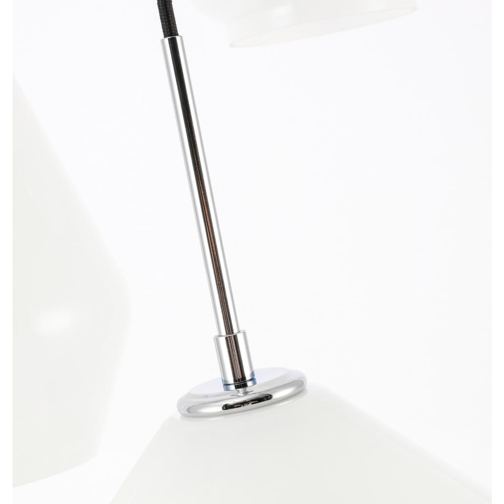 Gene 3 Light Chrome And Frosted White Glass Pendant. Picture 10