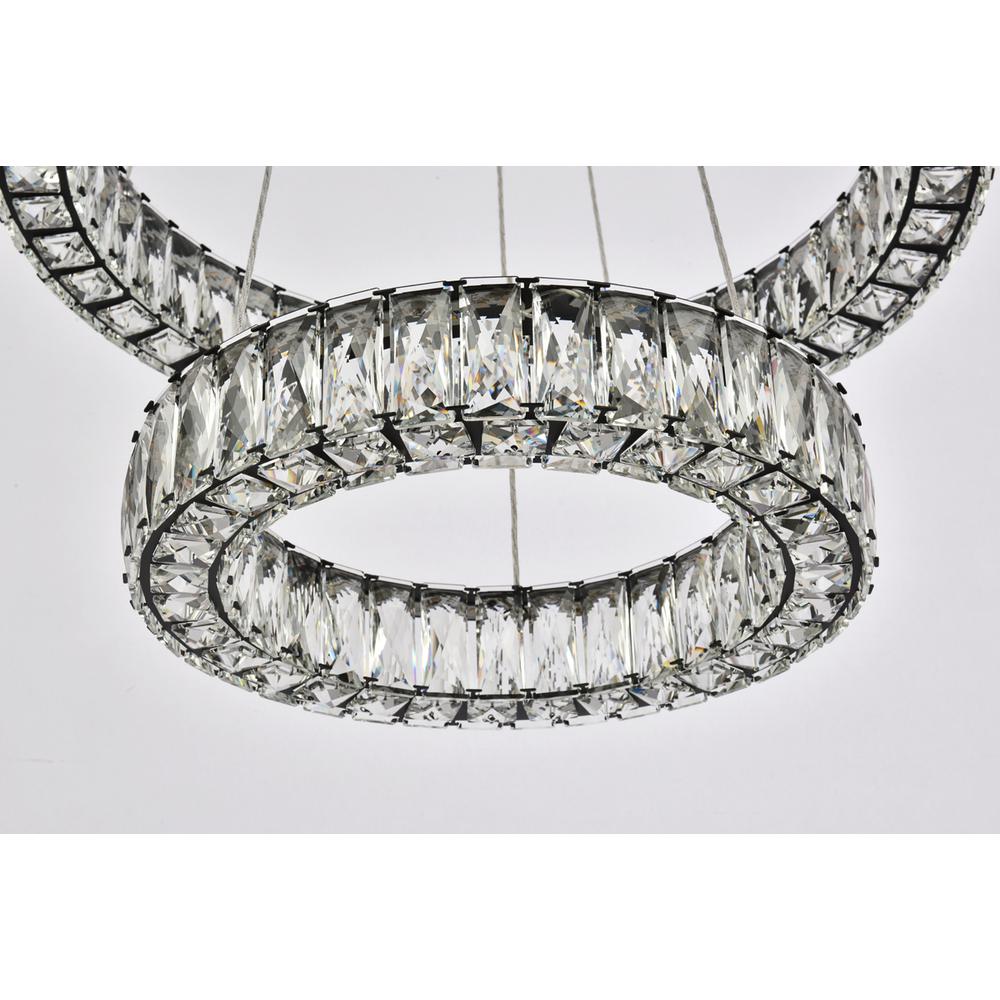 Monroe 24 Inch Led Double Ring Pendant In Black. Picture 3