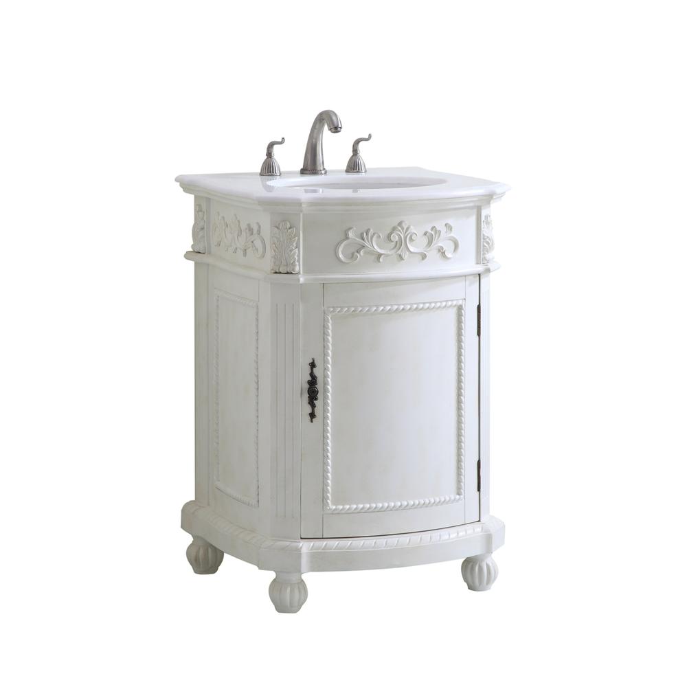 24 Inch Single Bathroom Vanity In Antique White. Picture 12