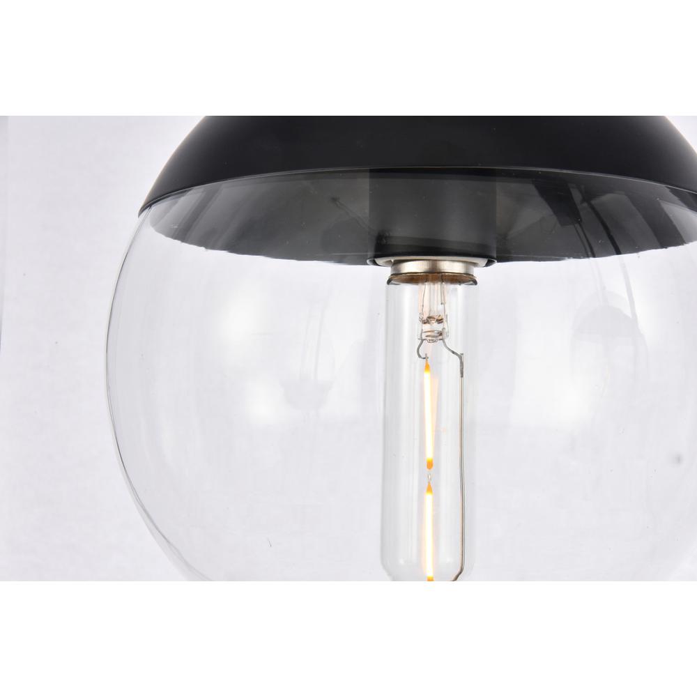Eclipse 5 Lights Black Pendant With Clear Glass. Picture 4