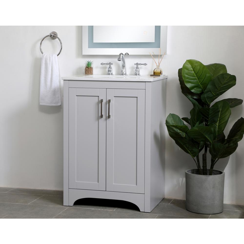 24 Inch Single Bathroom Vanity In Grey. Picture 2