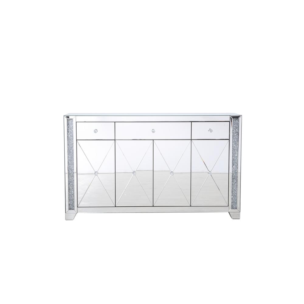 60 In Silver Crystal Mirrored Credenza. Picture 1