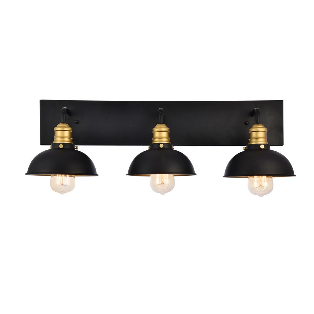 Anders Collection Wall Sconce D27 H8.3 Lt:3 Black And Brass Finish. Picture 1