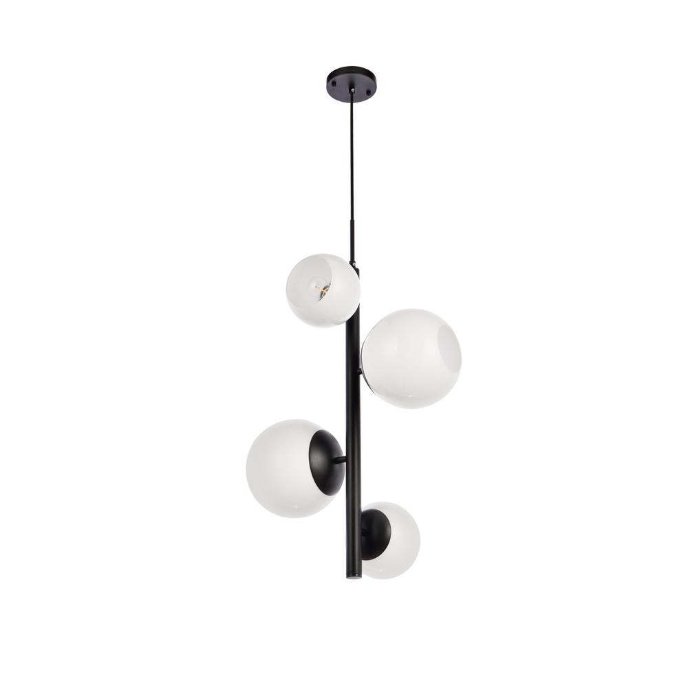 Wells 18 Inch Pendant In Black With White Shade. Picture 6