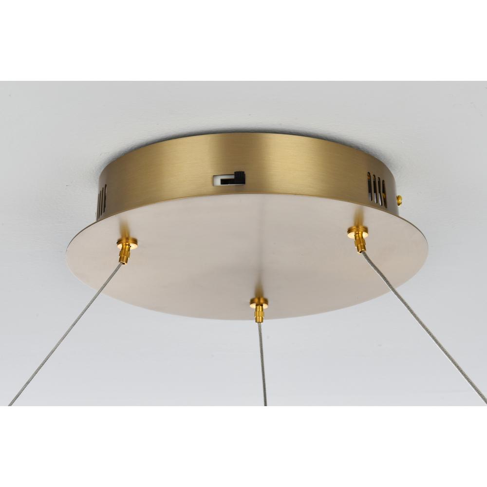 Rune 32 Inch Adjustable Led Chandelier In Satin Gold. Picture 6