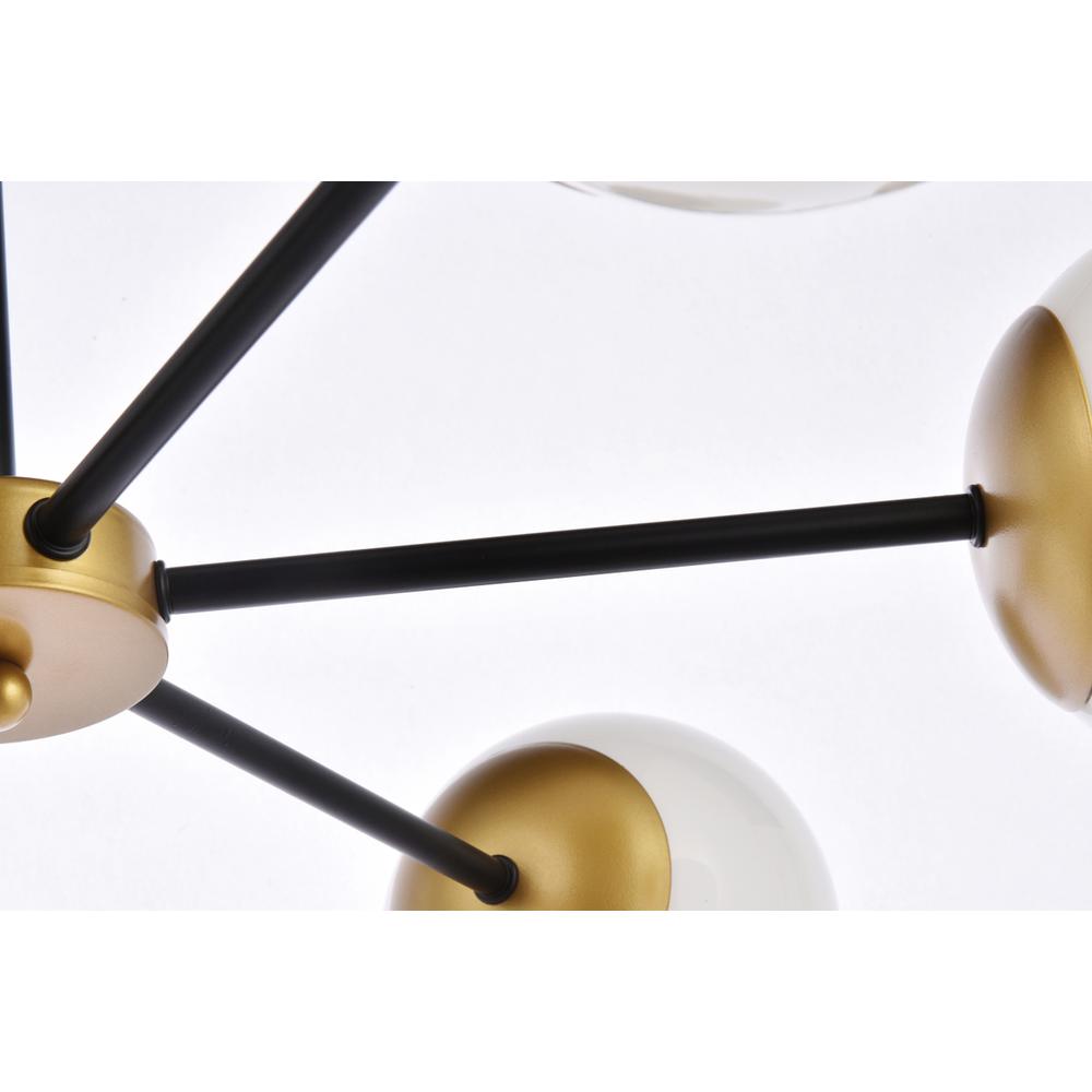 Briggs 30 Inch Pendant In Black And Brass With White Shade. Picture 5