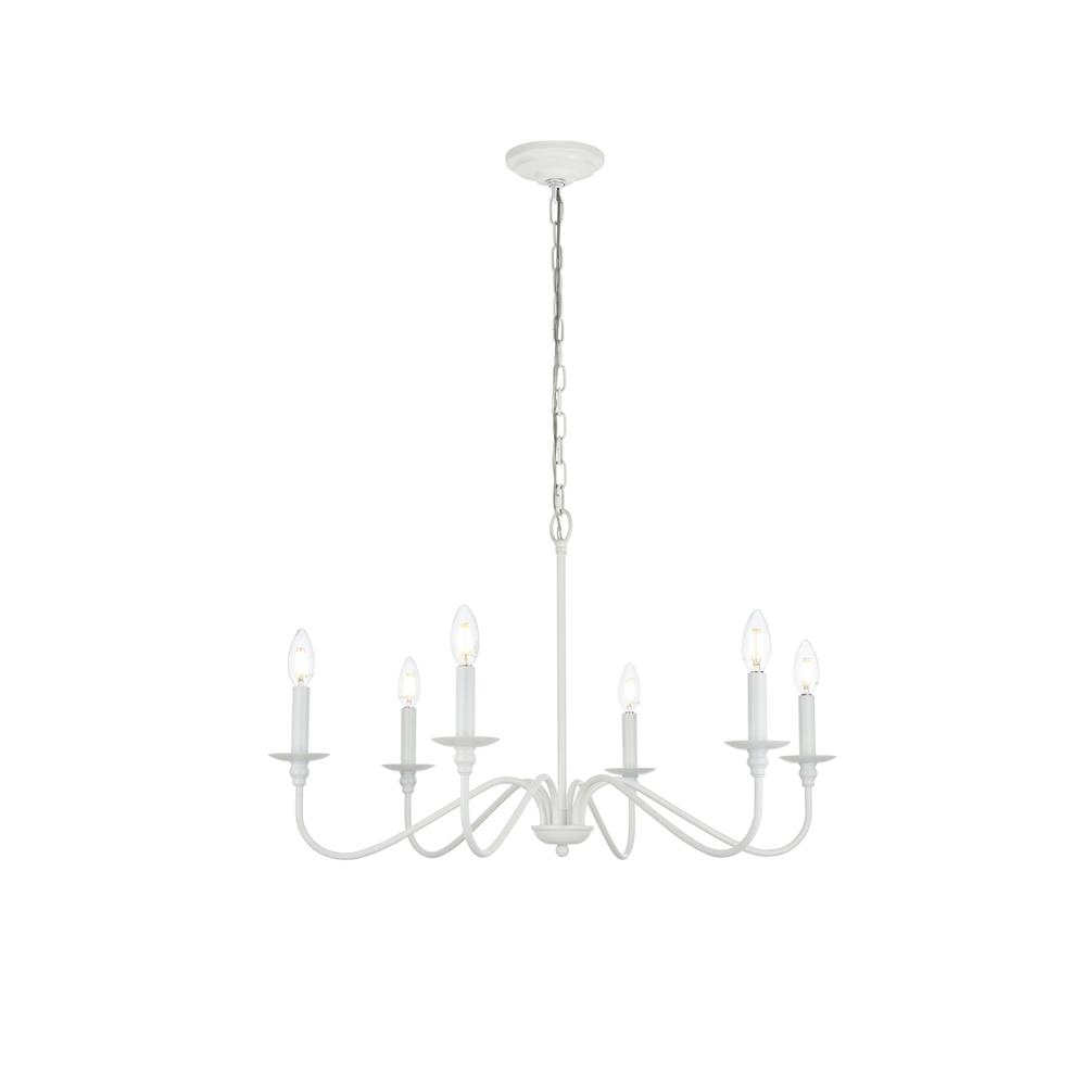Rohan 36 Inch Chandelier In White. Picture 1
