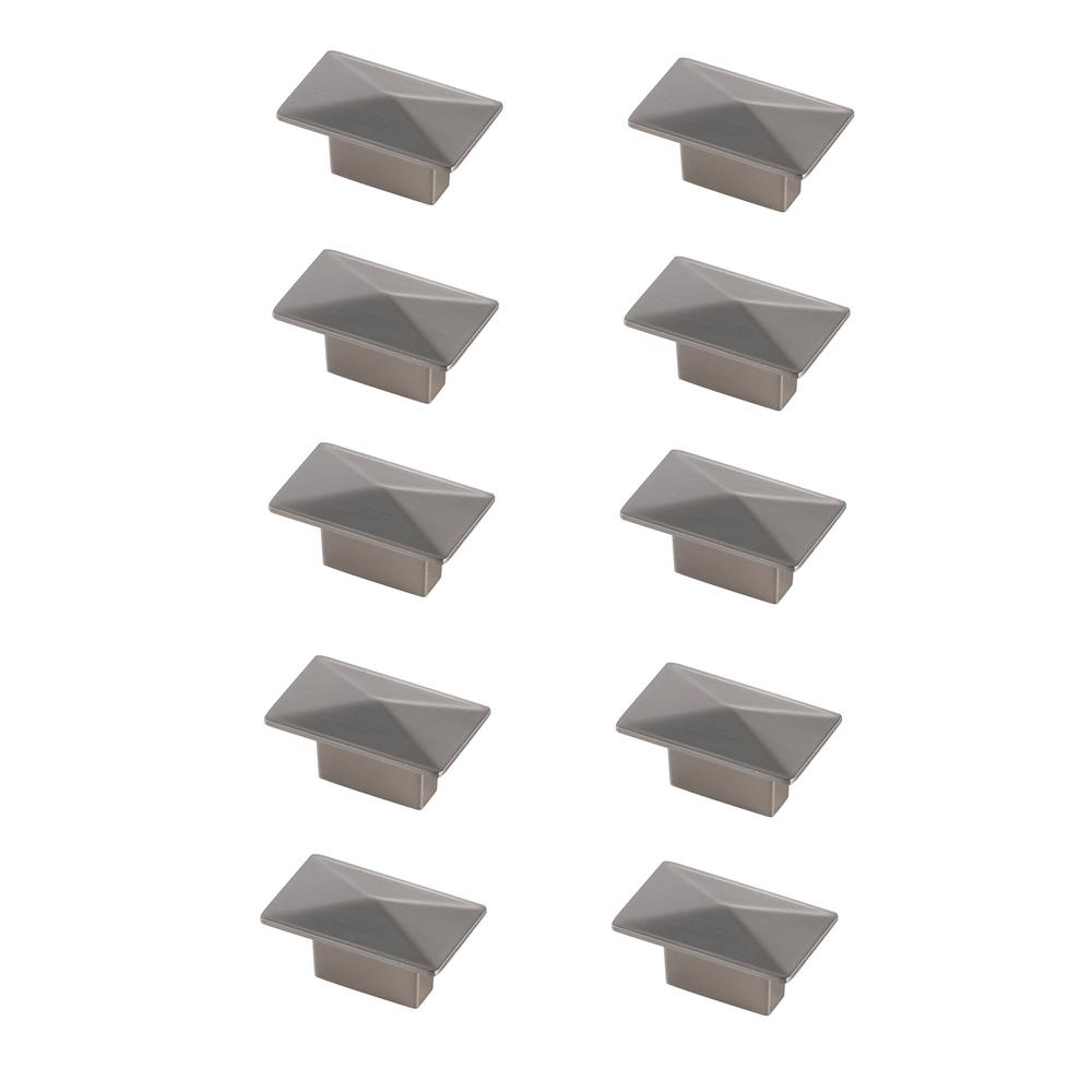 Perry 2" Brushed Nickel Rectangle Knob Multipack (Set Of 10). Picture 1