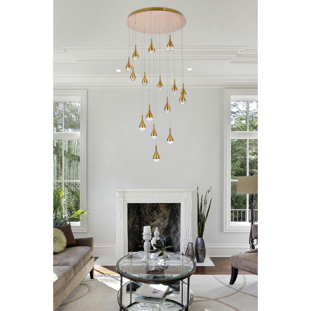 Amherst 36 Inch Led Chandelier In Satin Gold. Picture 8
