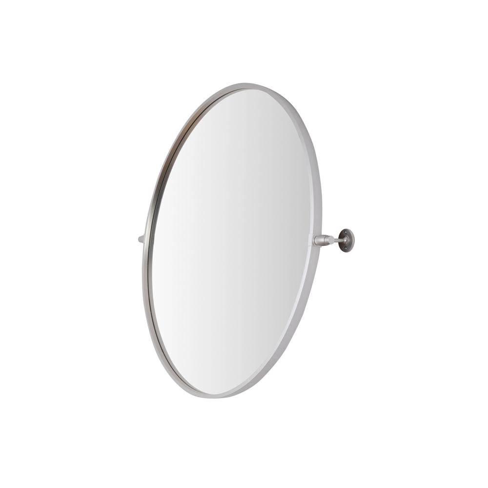 Round Pivot Mirror 30 Inch In Silver. Picture 7